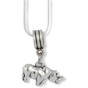 Rhinoceros Charm Rhino Animal Wildlife Necklace